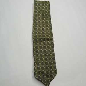 Stafford Executive Men's 100% Silk Green Squares Necktie 56"